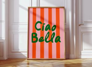 How Lucky Are We Pink Red Striped Wall Art Positive Inspirational Quote Poster Canvas Prints for Modern Living Room Home Decor