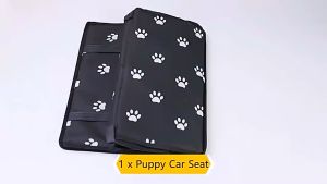 Black Pawprints Waterproof Pet Booster Car Seat(front/back seat)Dog Cat & Alike