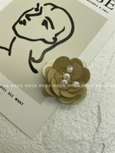 European Station European Goods 2024 Fall and Winter New Gray Gold Handmade Beaded Flower Beads Clothing Shoes and Hats Accessories DIY