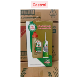 (ยกลัง) น้ำมันเครื่อง +เฟืองท้าย คาสตรอล CASTROL POWER1 10W-40 ของแท้แน่นอน น้ำมันเครื่องพร้อมเฟืองท้าย มี 12 ชุด [Castrol-SETx12]