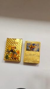 Kartu Pokemon Kolektor One Piece / Kartu Pokemon Isi 55pcs Bahasa Inggris Bahan Metal Gold
