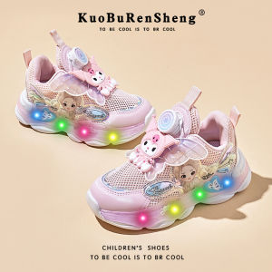 KUOBURENSHENG | Giày Công Chúa Cho Bé GLOW Chống Trượt Có Thể Quay
