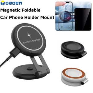 INOVAGEN Magnetic Car Phone Holder MountLaptop Phone MountWireless Charging SupportAdjustable Car Phone Holder 360° Rotation Foldaway Car Mount