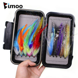 Bimoo 10pcs Flies Fish Streamer Kit Artificial Baitfish Streamer EP Silky Fiber Streamer Trout Bass Pike Musky Sea Fishing Lures
