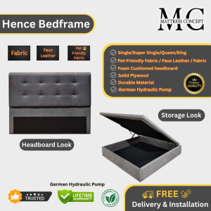 Mattress Concept Hence Storage Bedframe Pet Friendly Fabric/FauxLeather/Fabric All Size Available