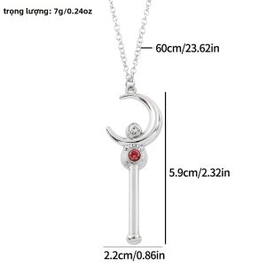 Bandai | Anime Hoạt Hình Mặt Trăng Dính Vòng Cổ Cho Bé Gái Sáng Tạo Cosplay Phụ Kiện Ngọt Mặt Dây Chuyền Độc Đáo Ý Tưởng Quà Tặng Hoàn Thiện Bằng Kim Loại