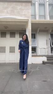 Jfrend - OOTD Wanita: Dress Terbaru Bahan Maxmara & Lengan Panjang Motif Kaftan