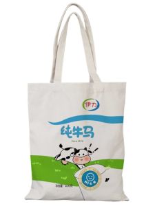 กระเป๋าผ้าใบหนังวัวแท้ที่ปรับแต่งได้ความบันเทิงสบาย ๆ กระเป๋าผ้าแคนวาสความจุขนาดใหญ่กระเป๋าช้อปปิ้งเป็นมิตรกับสิ่งแวดล้อมสําหรับเยาวชน