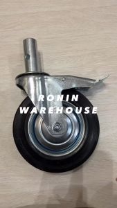 MIWARI roda steger scaffolding 6 8 inch perancah karet rem hitam