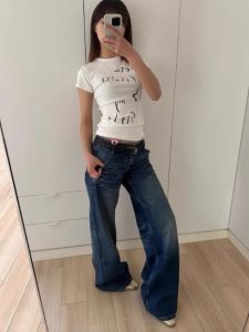 Áo Thun Tay Ngắn Ôm Vừa Vặn Màu Trắng Phong Cách Mỹ Cho Nữ Mùa Hè Thường Ngày Đa Năng Chất Liệu Cotton Cổ Tròn in Họa Tiết