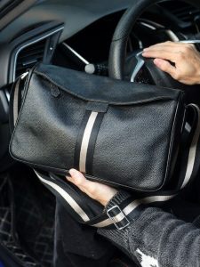 BOLIAO | Color Block Leather Mens Crossbody Bag