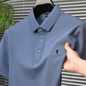 Polo Shirt Mens Summer New American Casual Short Sleeve T-shirt Horse Logo Brand Half Sleeve Top Cotton Polyester Spandex