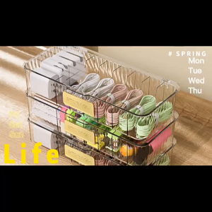 กล่องเก็บสายชาร์จ กล่องเก็บของ 7 ช่อง แบบฝาพับ ที่เก็บสายชาร์จ อะคริลิคใส กล่องจัดระเบียบ (พร้อมส่ง)