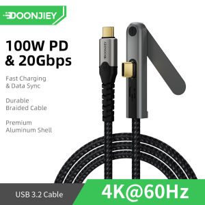 240W Phone Holder Data Cable 2-in-1 Foldable Holder Type-C to Type-C Supported Data Synchronization Game Portable Charging Cable