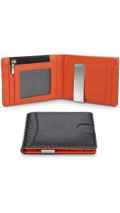 Rfid Carbon Fiber Card Holder Coin Purse Men Wallets Money Bags Slim Thin Coin Pouch Clutch Money Purse Male Black Wallet Choice