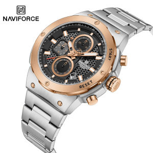 NAVIFORCE Man Quartz Top Brand Watch Luxury Luminous Chronograph Wristwatch Stainless Steel Waterproof Men Date Calendar Clock