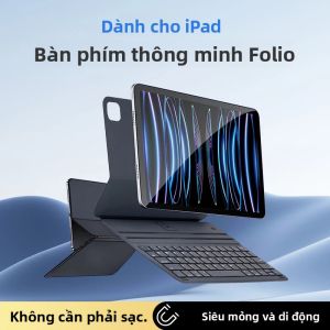 Ốp Bàn Phím Bluetooth Tích Hợp Nhẹ Có Nam Châm Dành Cho iPad Air/Pro 11 12.9 Kẹp Hai Mặt Kèm Pin Nút
