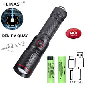 Đèn Pin LED Công Suất Cao Đèn Pin Có Thể Sạc Lại Di Động Có Thể Phóng To Với Pin Tích Hợp USB Cắm Trại Ngoài Trời Đèn Chống Nước >500m