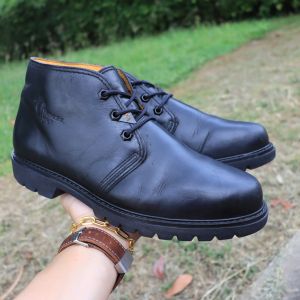 ส่งฟรี 10US 28cm 44eu รองเท้า Havana Joe Chukka Ankle Boots Black Leather 0201-C Spain Distressed Pre-owned Authentic