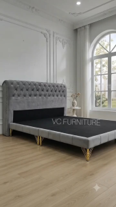 VC 081/082 【FREE SHIPPING】BEDFRAME KATIK QUEEN 5FT/KING 6FT VELVET EASY CLEAR ANTI SCRATCH