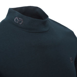 Autumn Long Sleeve Modal Mens T-shirt Half High Collar Base Shirt Green Color Fashionable mid Collar Trendy Base Layer Top