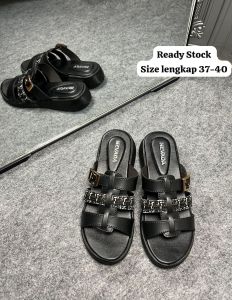 Sandal terbaru 2025 sandal kekinian wanita sandal empuk sandal tinggi 2 cm variasi gesper