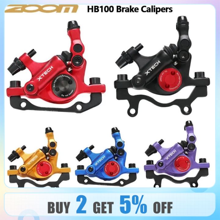 ZOOM XTECH HB100 Hydraulic Disc Brake Calipers Front & Rear Black Red