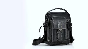 Túi Đeo Vai Nam Nhỏ Bằng Da Thật Kiểu Retro Đeo Chéo Mini Có Ngăn Bên Trong Khóa Kéo