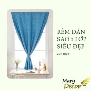 Rèm cửa dán tường chống nắng cực tốt - lᴏại 1 lớp dày cản sáng họa tiết sao 5 màu đủ kích thước - Tặng dây buộc rèm