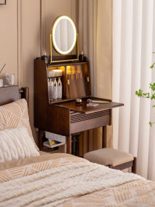SHANGZHE | Small Bedroom Walnut Vanity Solid Wood