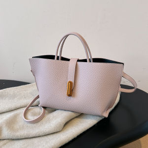 French Unique Large Capacity Bucket Bag Womens Commuter Single Shoulder Crossbody Handbag Fashionable Trendy Small Size