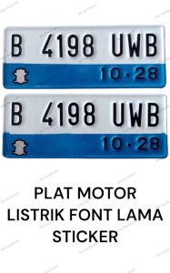 PLAT MOTOR LISTRIK FONT BARU & FONT LAMA (SUDAH ADA LOGO SAMSAT)