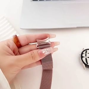 TRIPLEDI Strap Milanese 20mm TD8202 Untuk Samsung Galaxy Watch 4 5 6 7 FE Pro Classic Series Tali Jam 40 42 43 44 45 46 47mm Metal Magnetik