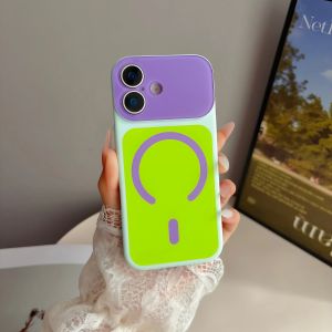 EOENKK | Macaron Pastel Color Magnetic Phone Case For Magsafe iPhone 11 12 13 14 15 16 17 Pro Max Air 17 Pro Girls Shockproof Back Cover