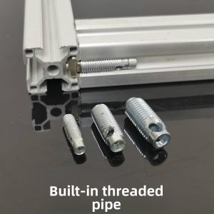 European Standard Aluminum Profile Stainless Steel 3030/4040 Built-In Tube Thread Connection Piece External Thread Tube Sleeve External Thread