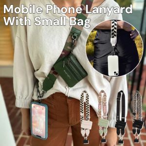 Mobile Phone Lanyard With Small Bag Mobile Phone Anti-Lost Chain Crossbody Cell Phone Strap Zipper Wallet
