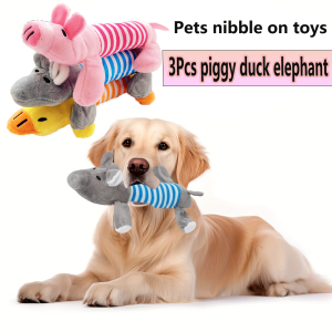 Dogs cats plush cartoon embroidery bite resistant decompression ducks piglets elephants Dog bite sound toy dog chew toy