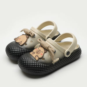 Mimanlin Thick Bottom Hole Shoe Couples Beach Sandals Womens Outdoor Fashion Versatile EVA Slippers Casual mid Heel