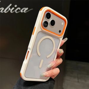 Luxury 3-in-1 Shockproof Bumper Clear Magnetic Phone Case For iPhone 18 16 15 14 Plus 13 12 17 Pro Max For Magsafe Charge Cover
