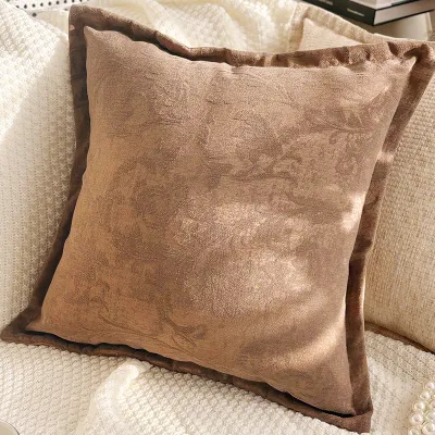 Luxurious Retro Brown and Caramel Decorative Throw Pillow Cover