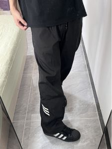 กางเกงลำลองชายผ้าไหมน้ำแข็งลายทางสไตล์อเมริกัน กางเกงขายาวทรงตรง แห้งเร็ว สำหรับเดินป่ากลางแจ้งในฤดูร้อน กางเกงขายาวทรงตรง