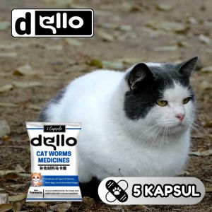 Dello Clear Worm Kapsul Obat Cacing Kucing Solusi Mengatasi Segala Jenis Cacing Hewan Peliharaan Anda FEFARM