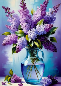 Tranh Thêu Kim Cương HUACAN Hoa Lilac Tranh Nghệ Thuật Đính Đá Trang Trí Nhà Cửa Dán Đá Toàn Bộ Thiết Kế Hoa Văn Thủ Công.