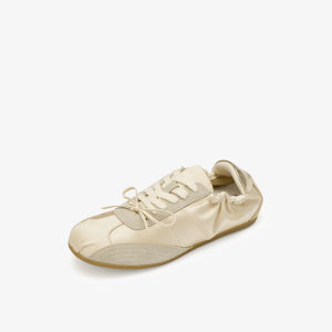 73Hours Womens Ballet Flat Shoes Thin Bottom Leisure Sneakers Holiday Casual round Toe Low Heel Rubber Outsole Fabric Lined