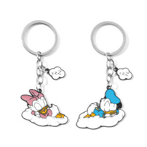 Disney Cartoon Cute Donald Duck Keychains Daisy Duck Keyring Car Keys Holder Accessories Gifts for Fans Couple