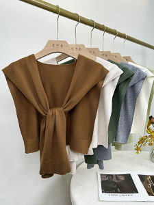 Fancy Six Wool Quality Shirt Shawl Autumn and Winter Neck Pad Shoulder Fashion Western Style Knitted Outer Matching Skirt