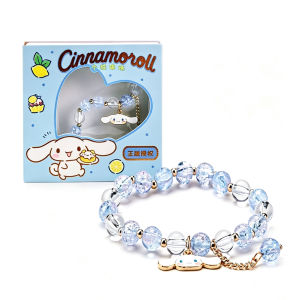 Sanrio | Kuromi My Melody Crackle Bead Jewelry Transparent Bead Wrist Accessory Heart‑shaped Gift Box Pack Collectible Fashion Ornament