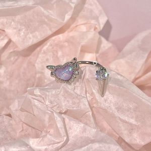 ต่างหูเงินไททาเนียมรูปม้าลายร้ายน่ารัก ต่างหูรูปหัวใจรูปหยดน้ำรูปกลองสุดเก๋สำหรับผู้หญิง