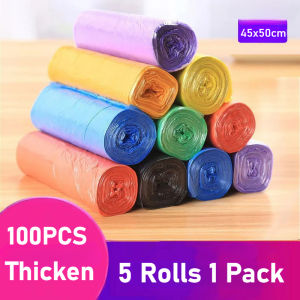 5 Rolls/pack Multiple Colors Portable Thicken Garbage Trash Bag Garbage Can Liners for Bathroom Restroom Bedroom Office Toilet