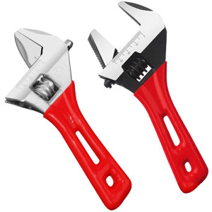 Short Handle Wrench Big Opening Ratchet Wheel Adjustable Bathroom Wrench for Maintaining Bathroom Piping Facilitie Screw Nut
